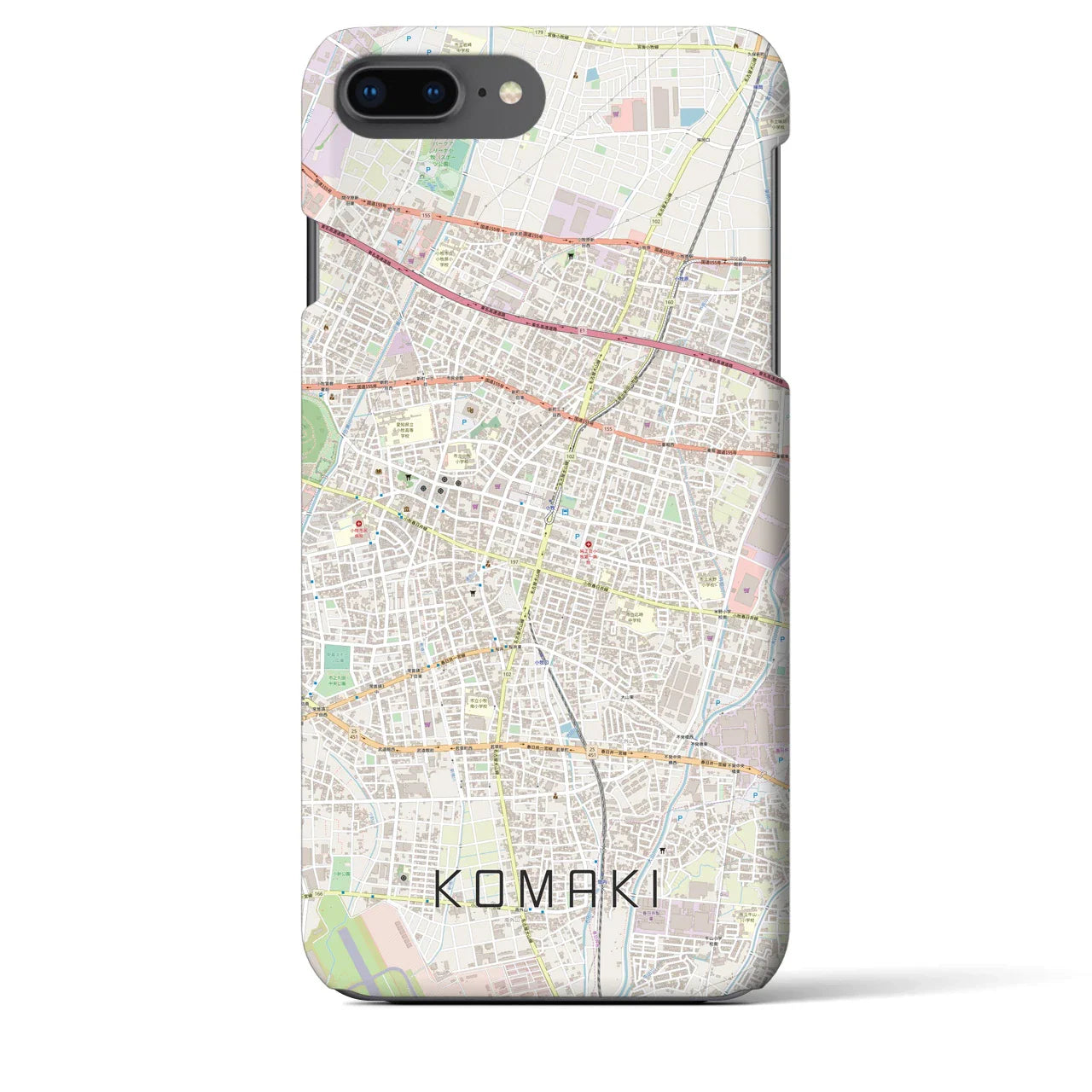 【小牧(愛知県)】地図柄iPhoneケース(バックカバータイプ)