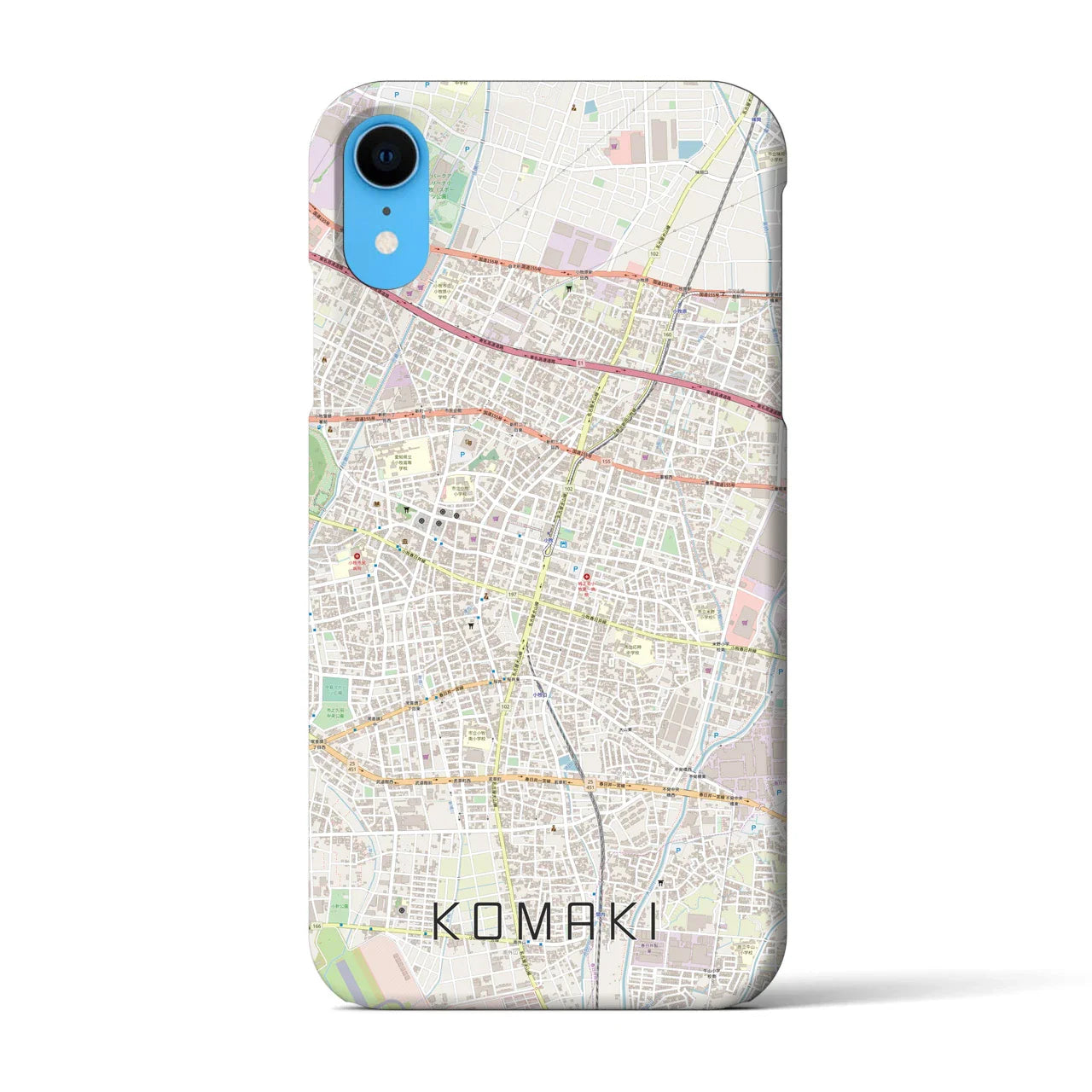 【小牧(愛知県)】地図柄iPhoneケース(バックカバータイプ)