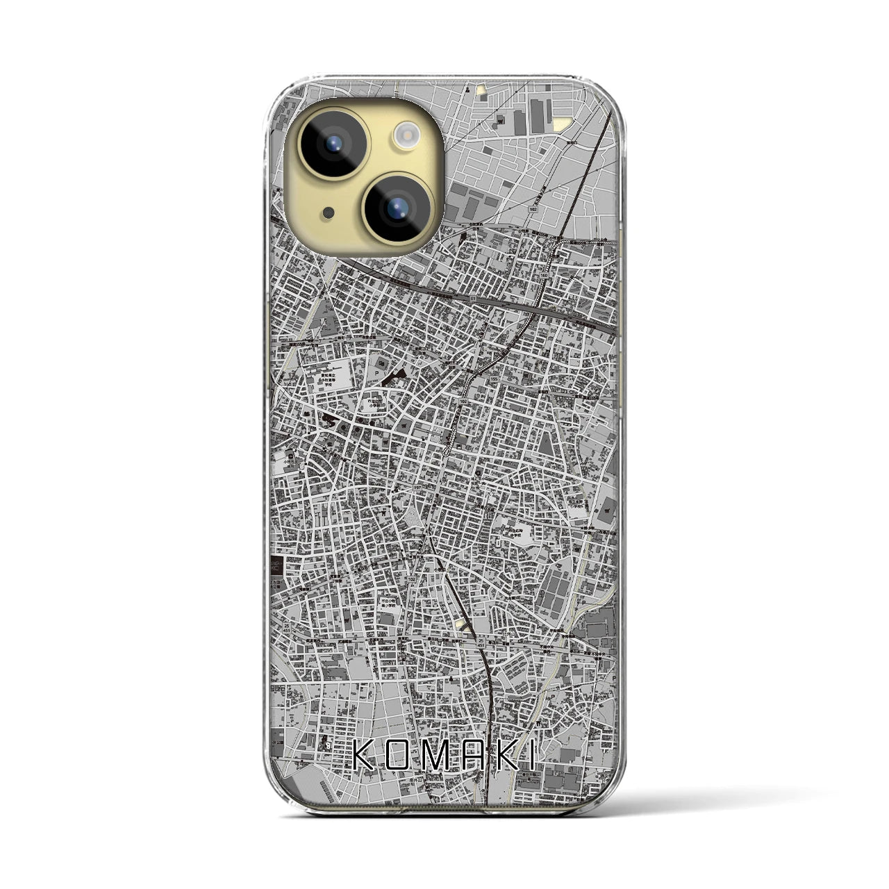 【小牧(愛知県)】地図柄iPhoneケース(クリアタイプ)