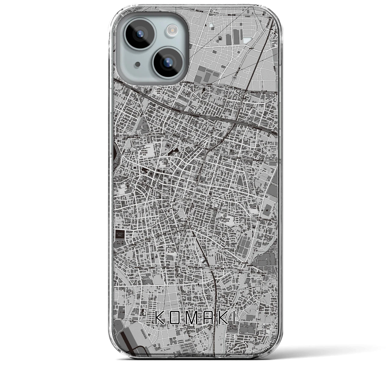 【小牧(愛知県)】地図柄iPhoneケース(クリアタイプ)