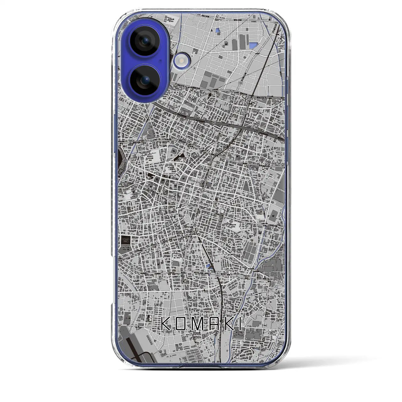 【小牧(愛知県)】地図柄iPhoneケース(クリアタイプ)