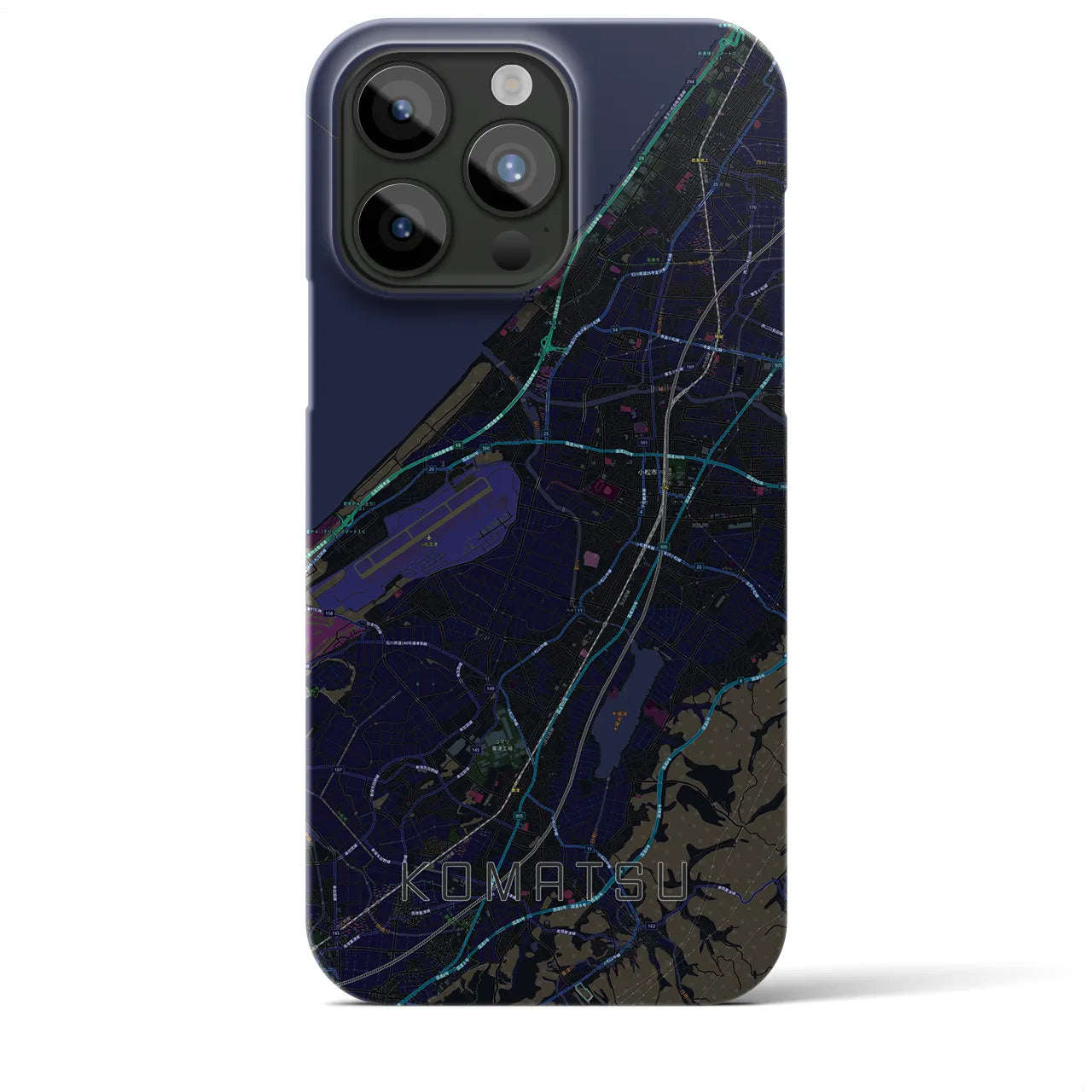【小松(石川県)】地図柄iPhoneケース(バックカバータイプ)