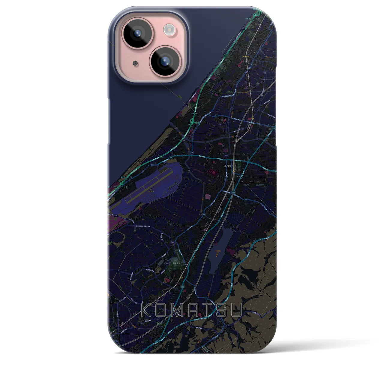 【小松(石川県)】地図柄iPhoneケース(バックカバータイプ)