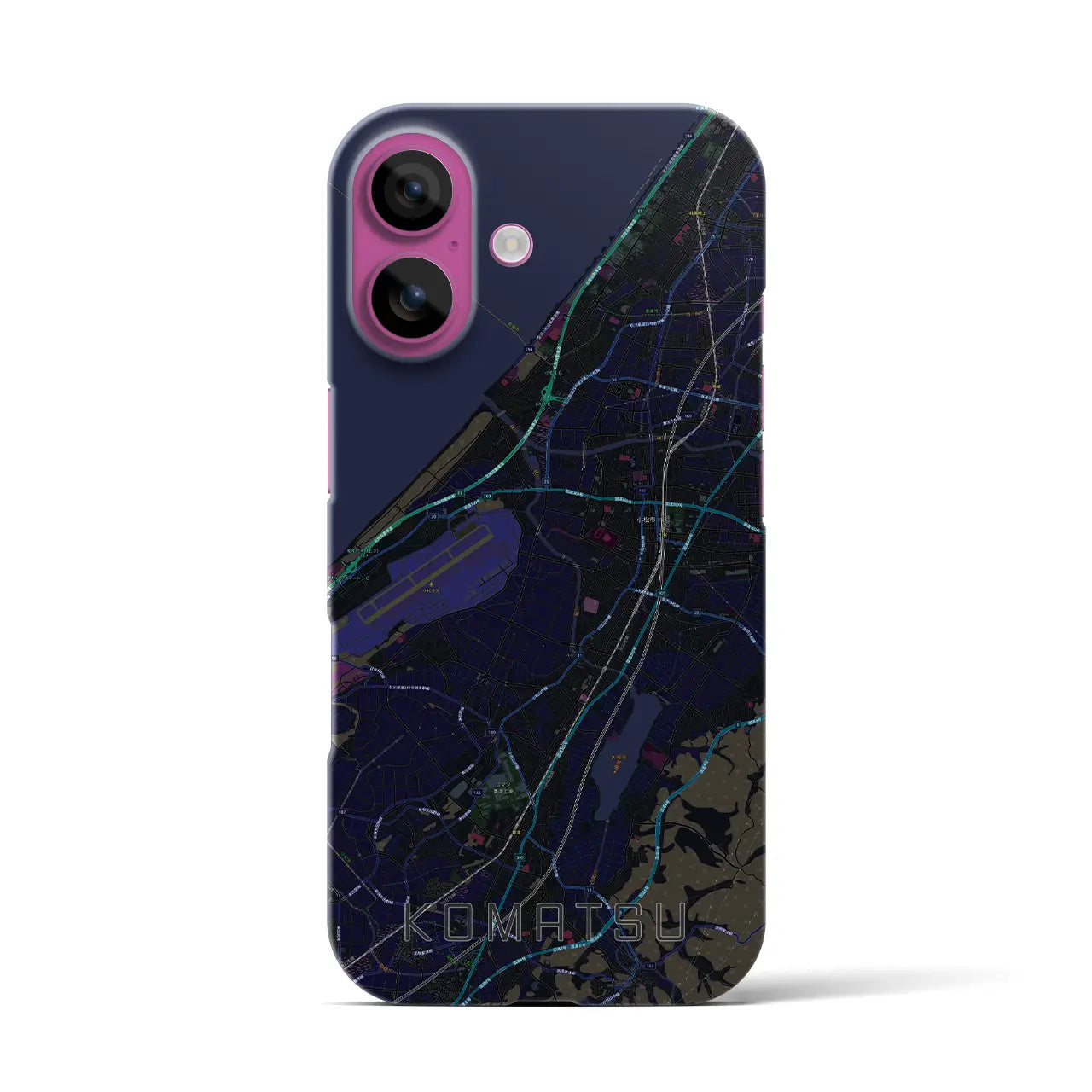 【小松(石川県)】地図柄iPhoneケース(バックカバータイプ)