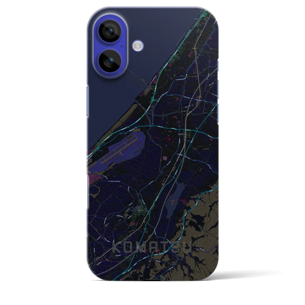 【小松(石川県)】地図柄iPhoneケース(バックカバータイプ)