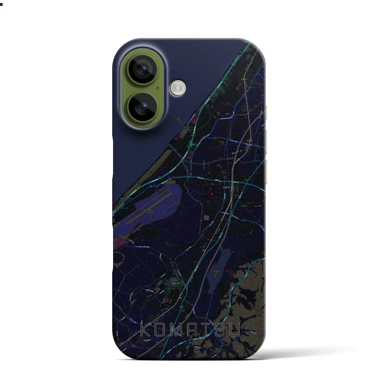 【小松(石川県)】地図柄iPhoneケース(バックカバータイプ)