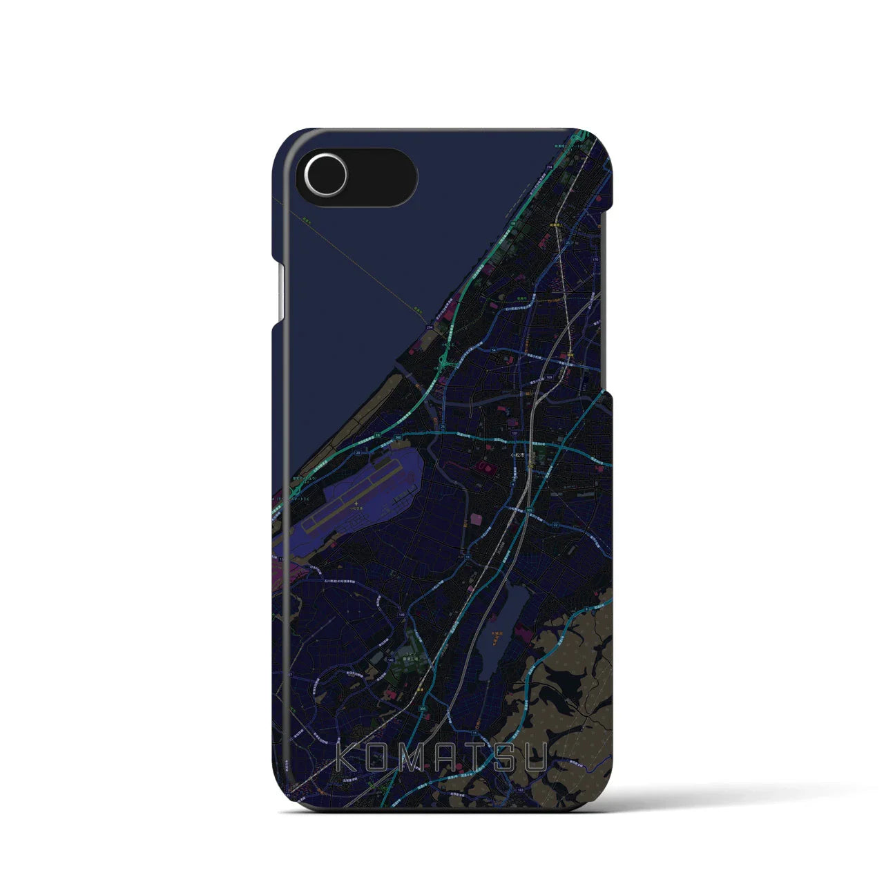 【小松(石川県)】地図柄iPhoneケース(バックカバータイプ)