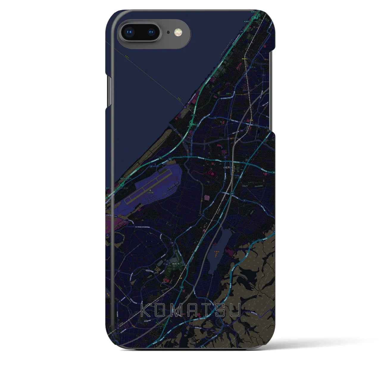 【小松(石川県)】地図柄iPhoneケース(バックカバータイプ)
