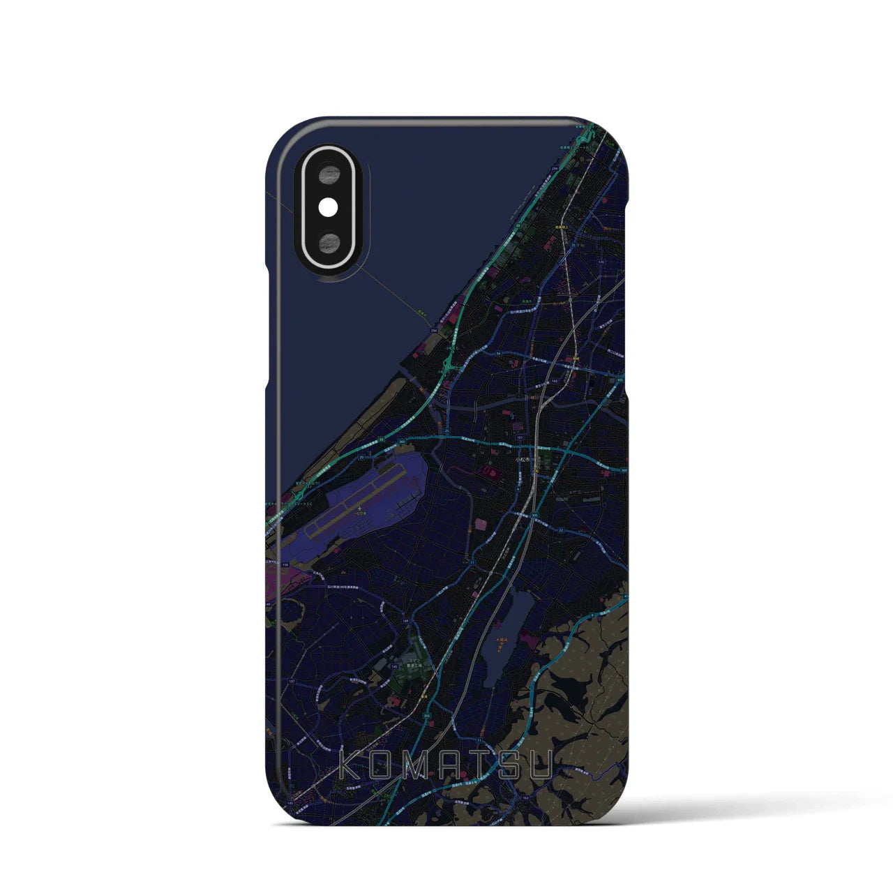 【小松(石川県)】地図柄iPhoneケース(バックカバータイプ)