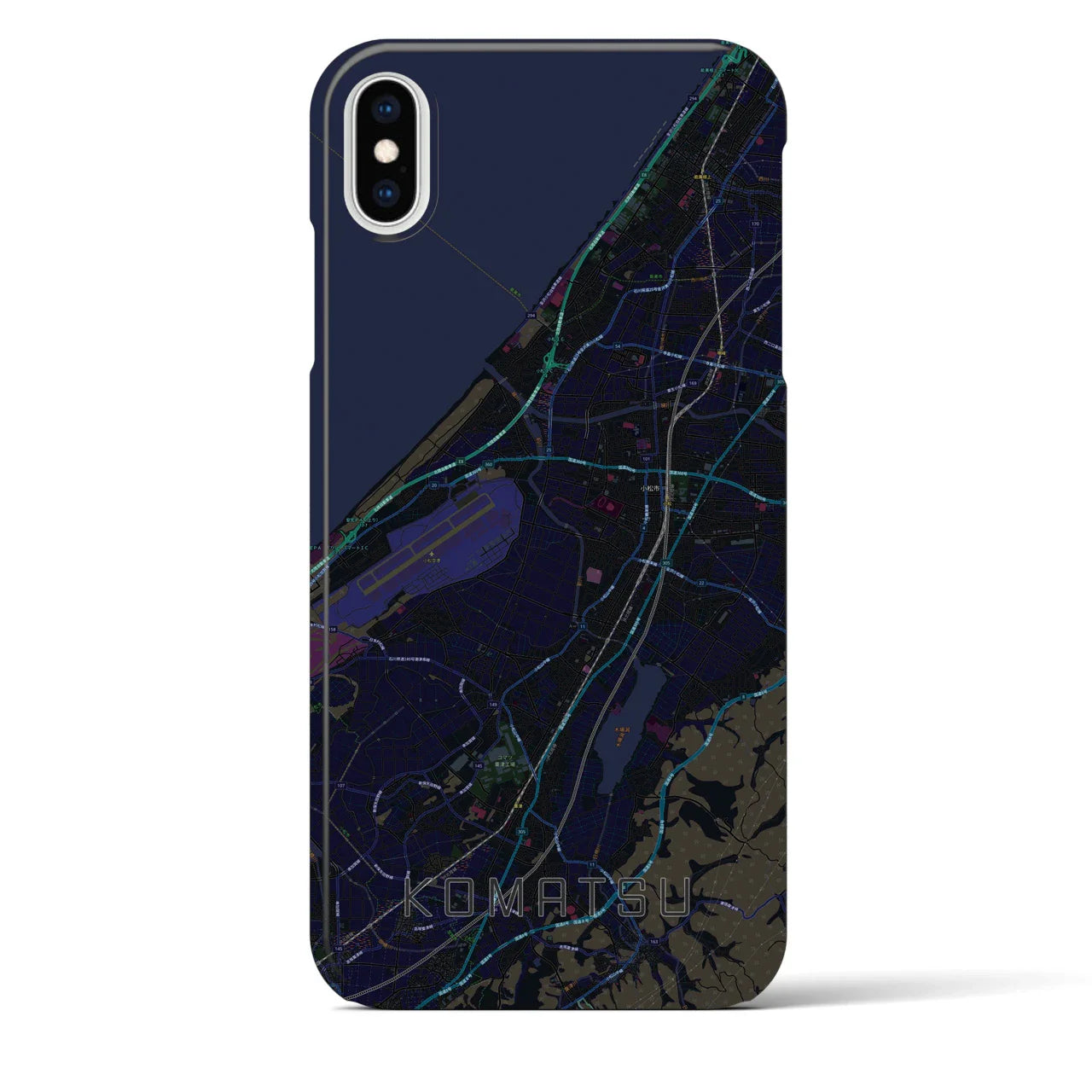 【小松(石川県)】地図柄iPhoneケース(バックカバータイプ)