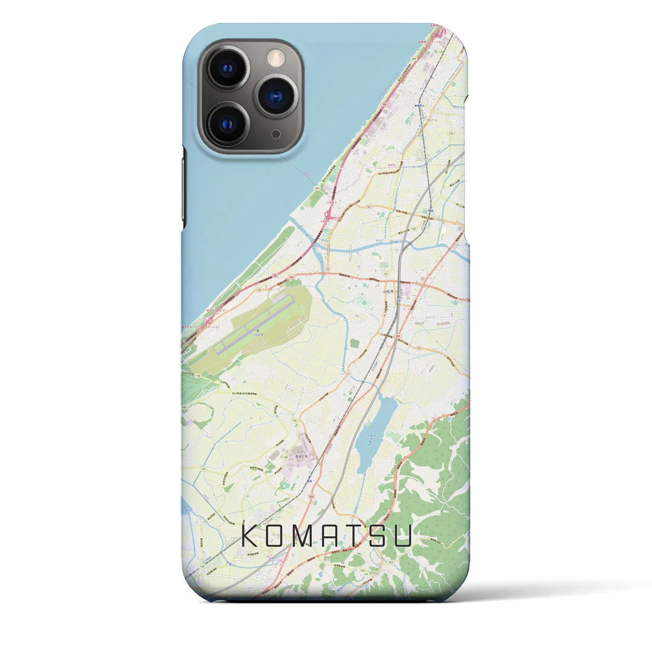 【小松(石川県)】地図柄iPhoneケース(バックカバータイプ)