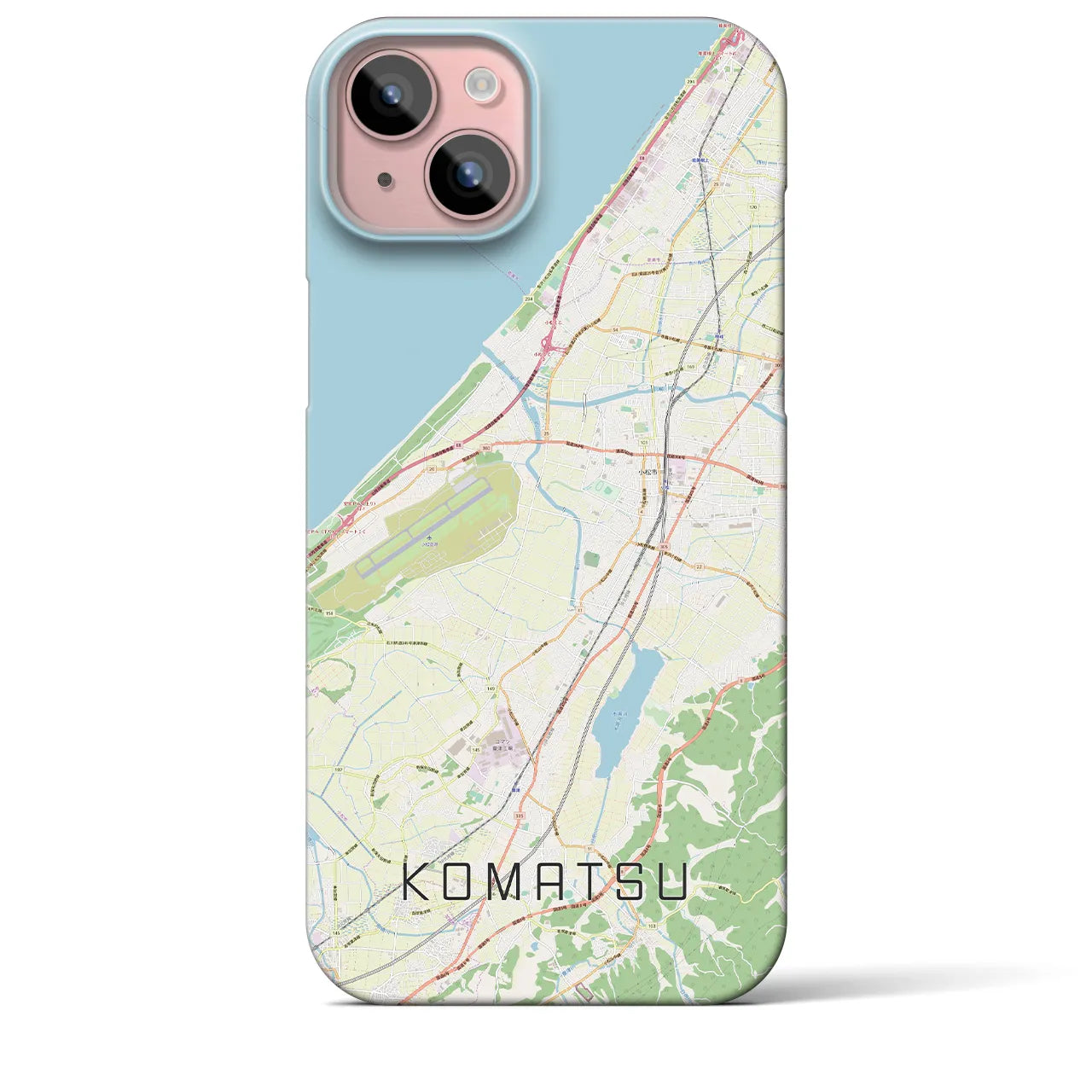 【小松(石川県)】地図柄iPhoneケース(バックカバータイプ)