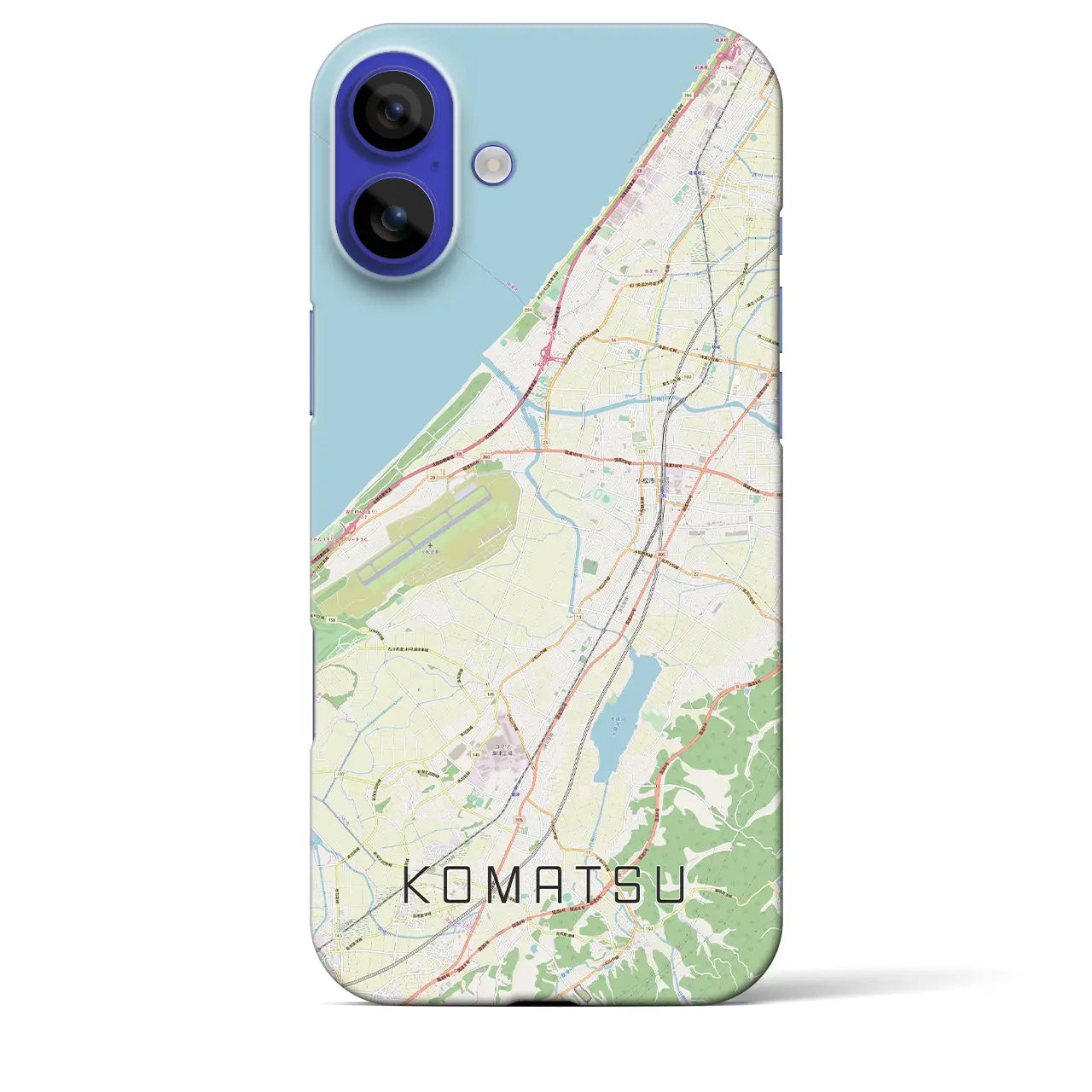 【小松(石川県)】地図柄iPhoneケース(バックカバータイプ)ナチュラル・iPhone 16 Pro Max 用