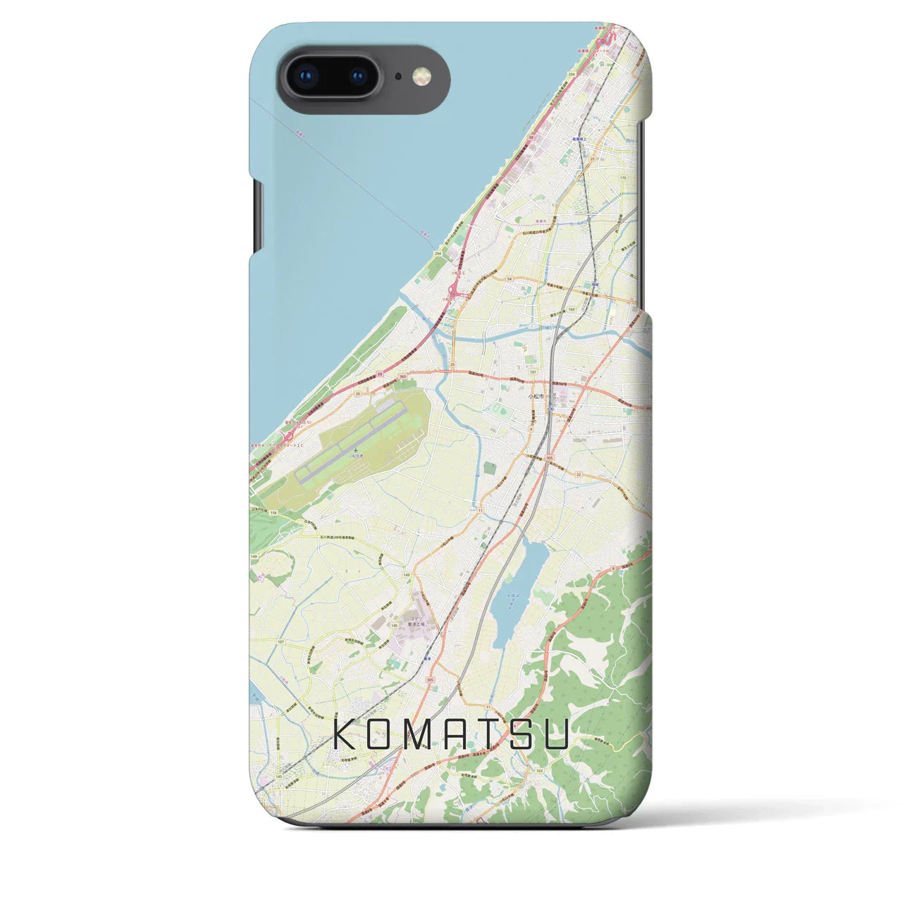 【小松(石川県)】地図柄iPhoneケース(バックカバータイプ)