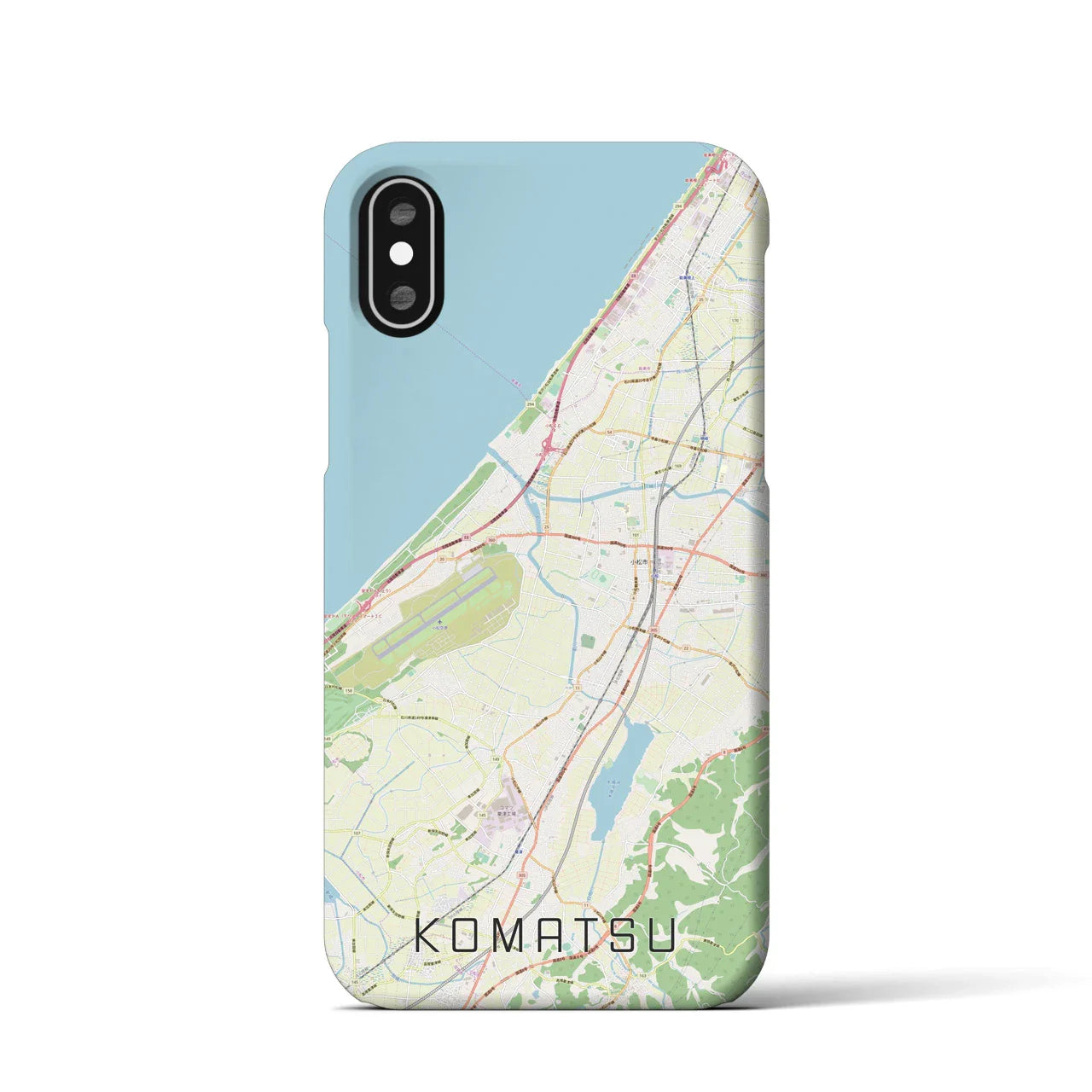 【小松(石川県)】地図柄iPhoneケース(バックカバータイプ)