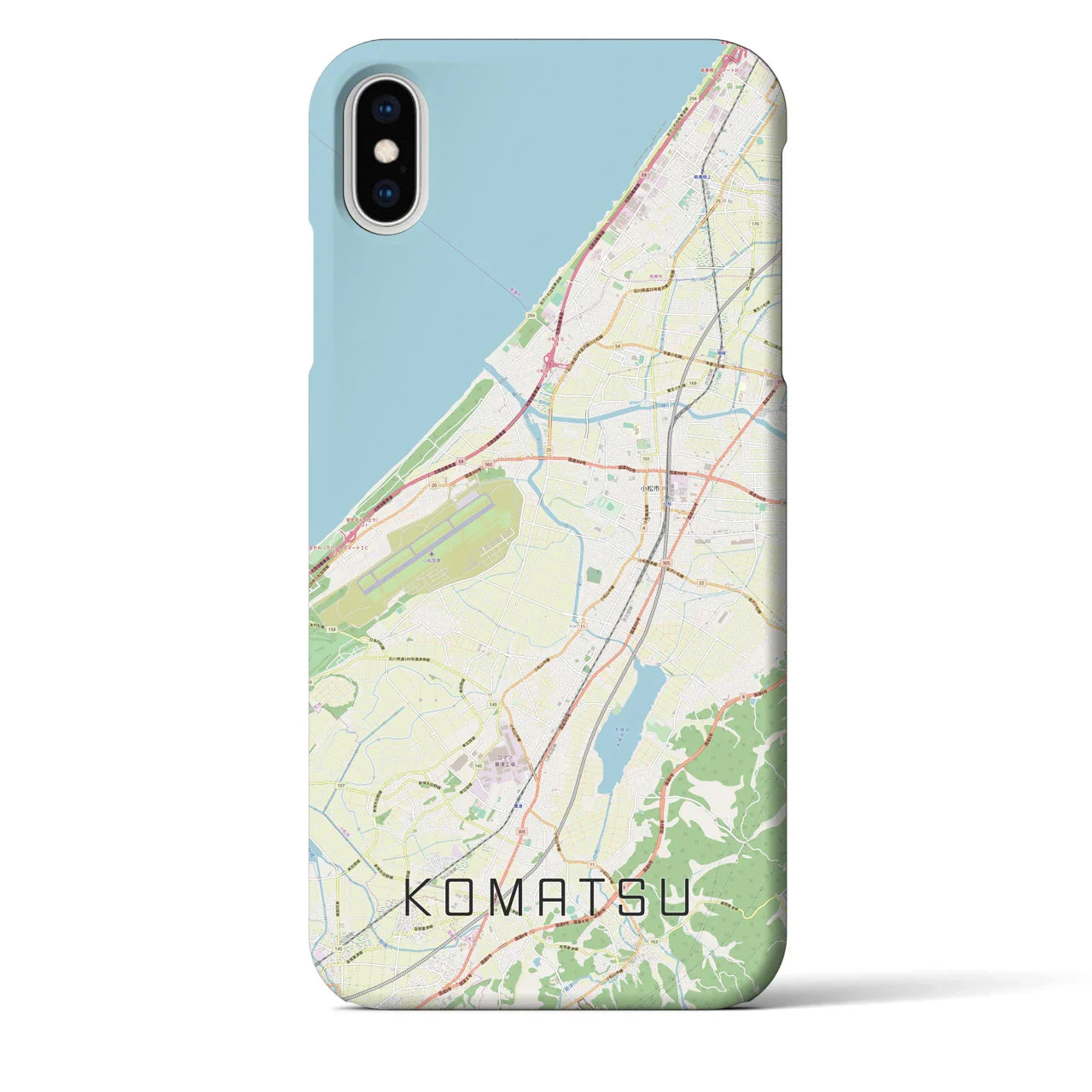 【小松(石川県)】地図柄iPhoneケース(バックカバータイプ)