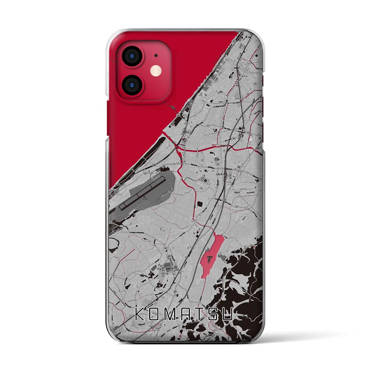 【小松(石川県)】地図柄iPhoneケース(クリアタイプ)