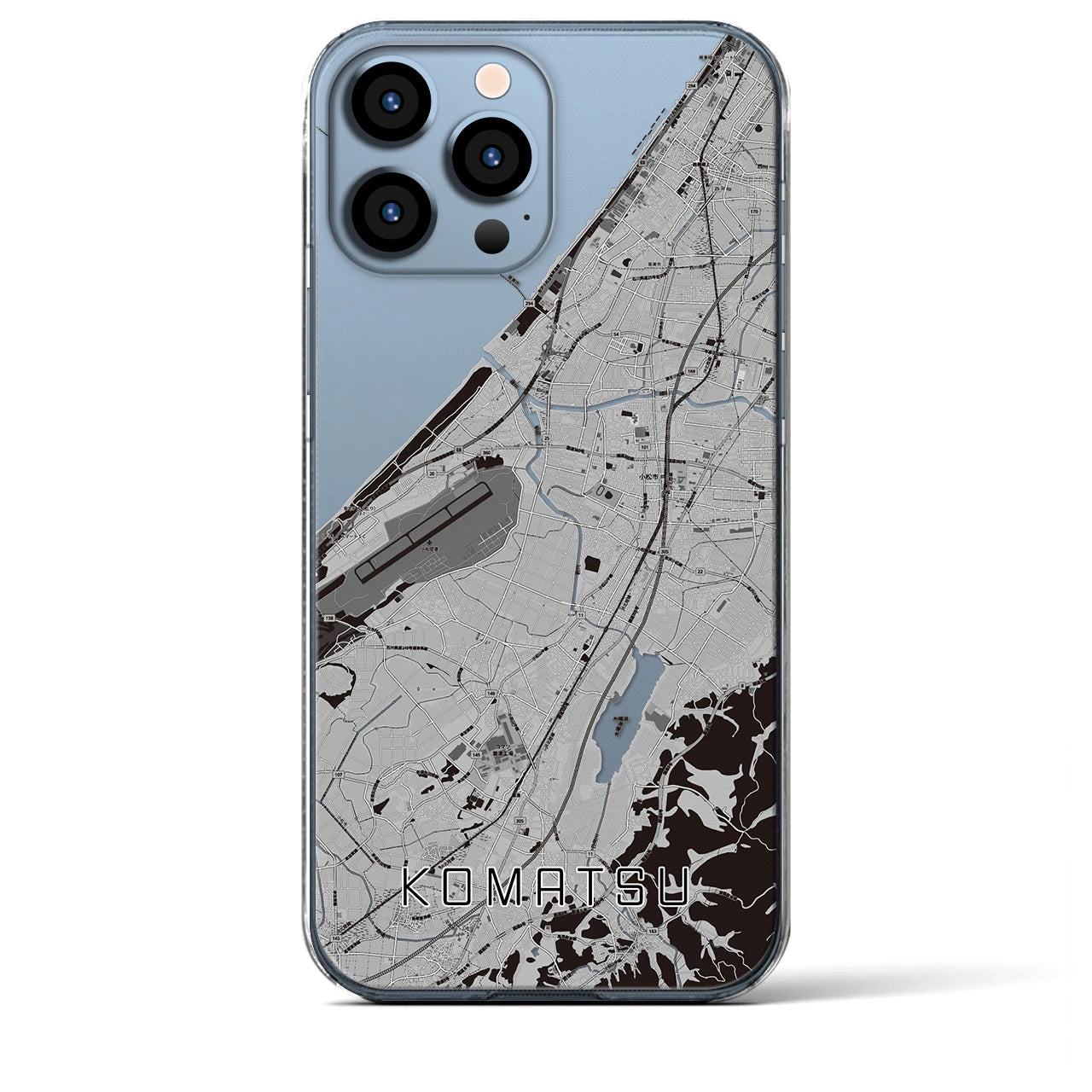 【小松(石川県)】地図柄iPhoneケース(クリアタイプ)