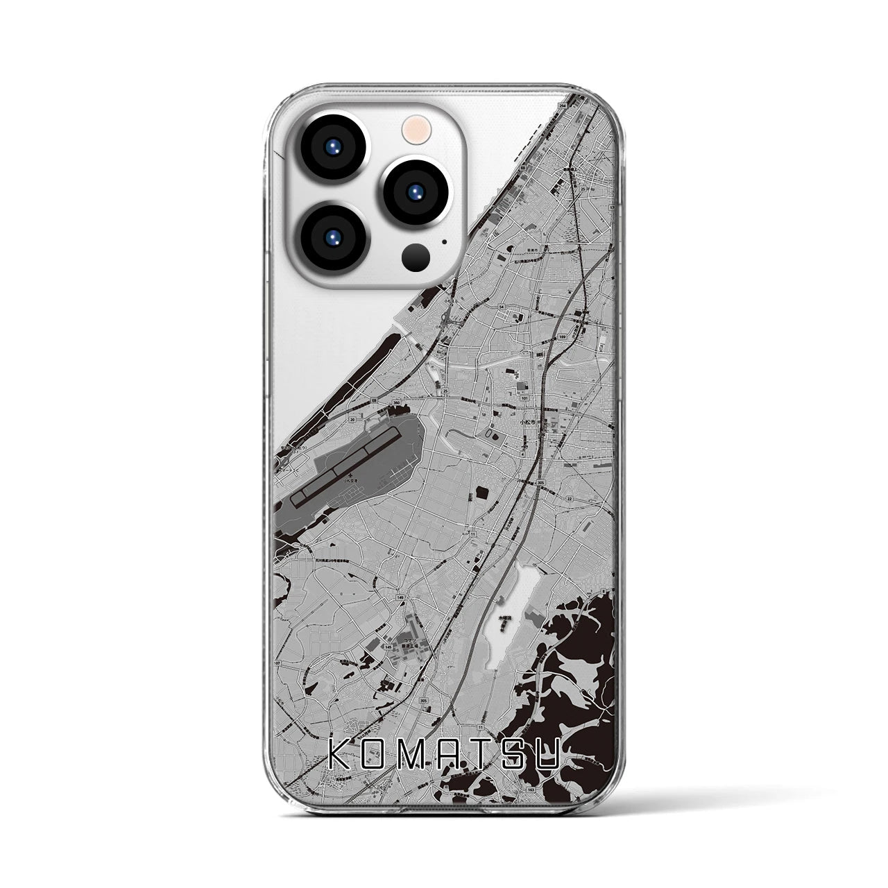 【小松(石川県)】地図柄iPhoneケース(クリアタイプ)