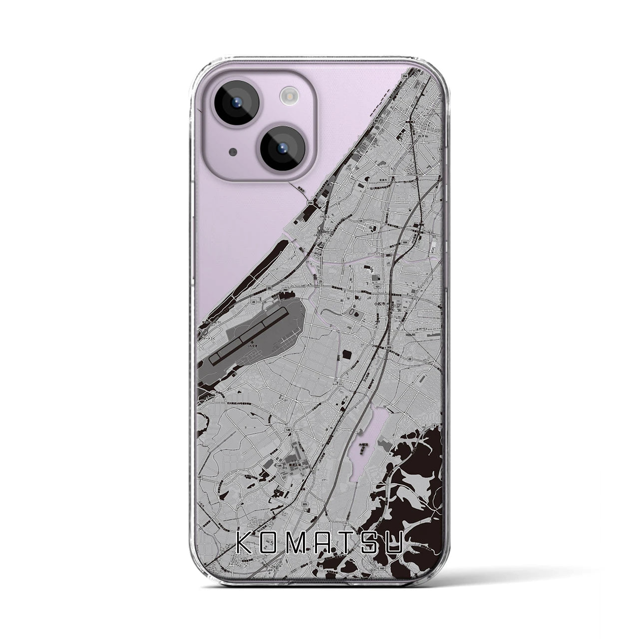 【小松(石川県)】地図柄iPhoneケース(クリアタイプ)