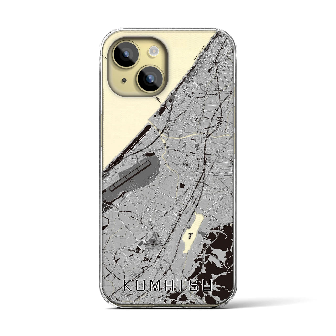 【小松(石川県)】地図柄iPhoneケース(クリアタイプ)