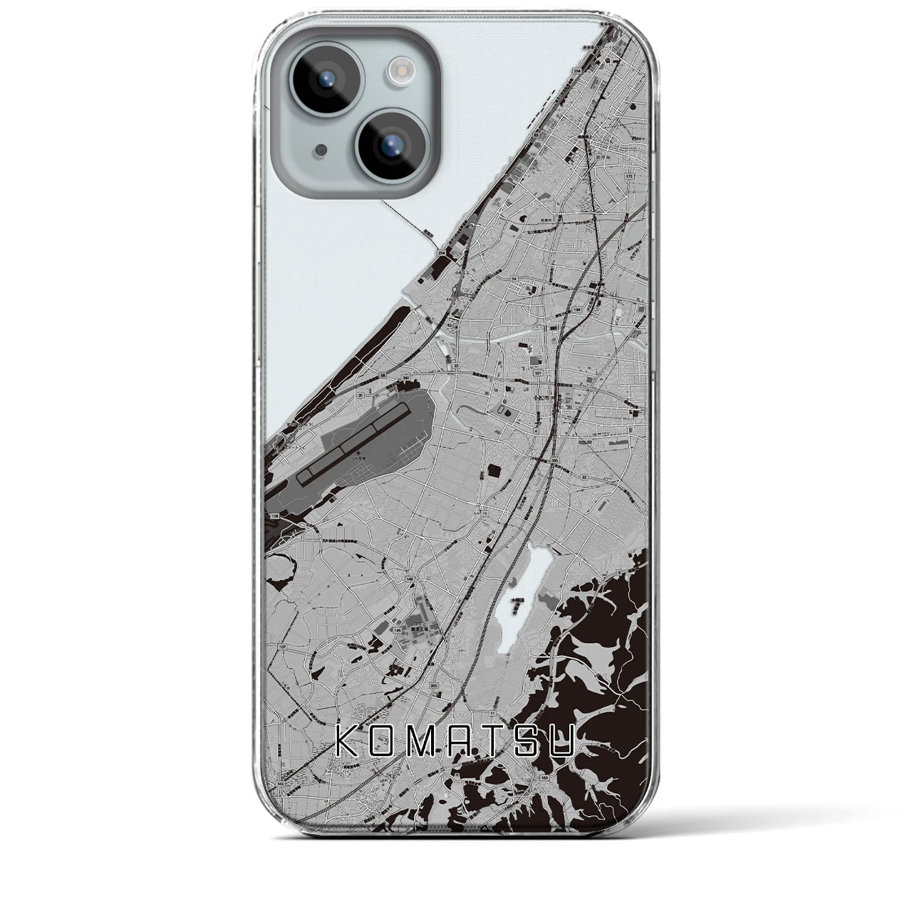 【小松(石川県)】地図柄iPhoneケース(クリアタイプ)