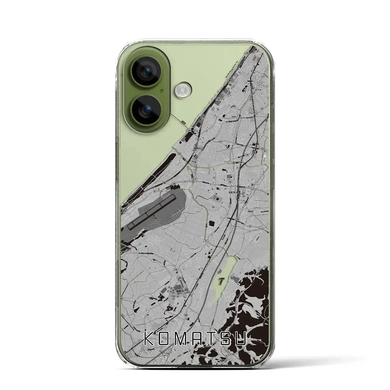 【小松(石川県)】地図柄iPhoneケース(クリアタイプ)