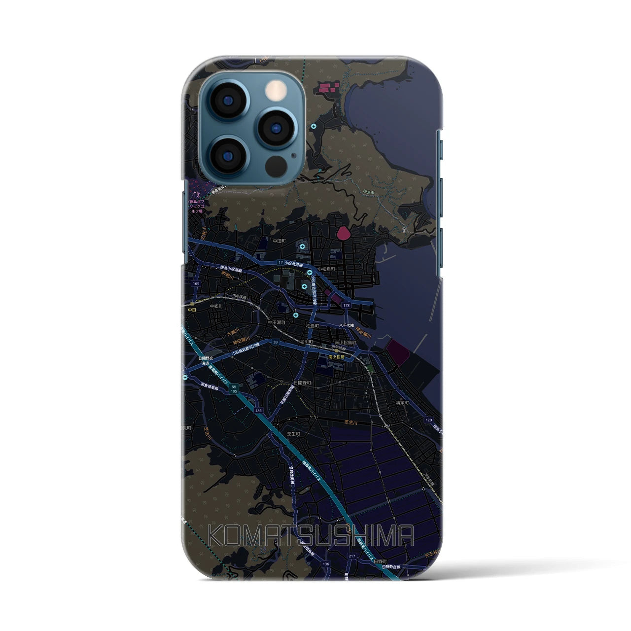 【小松島(徳島県)】地図柄iPhoneケース(バックカバータイプ)