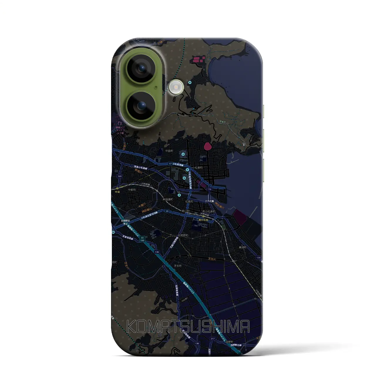 【小松島(徳島県)】地図柄iPhoneケース(バックカバータイプ)