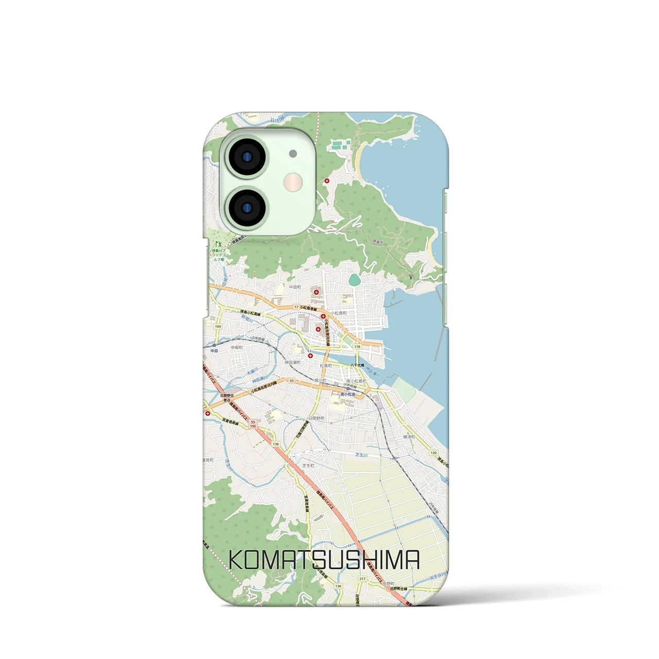 【小松島(徳島県)】地図柄iPhoneケース(バックカバータイプ)