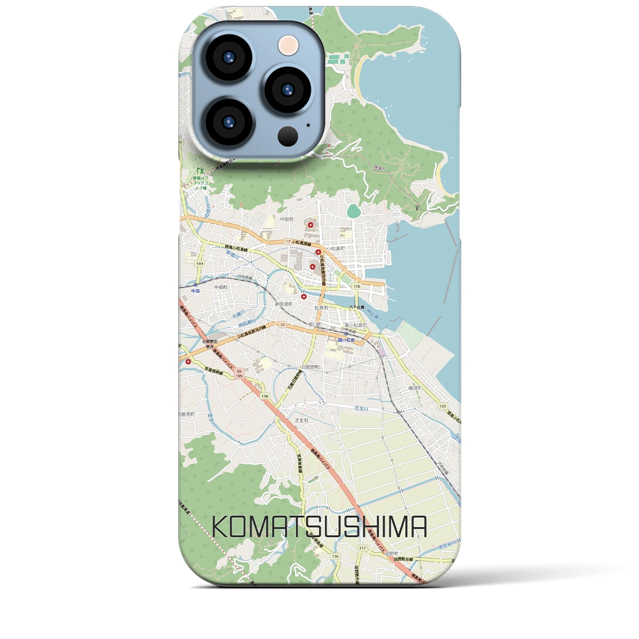 【小松島(徳島県)】地図柄iPhoneケース(バックカバータイプ)