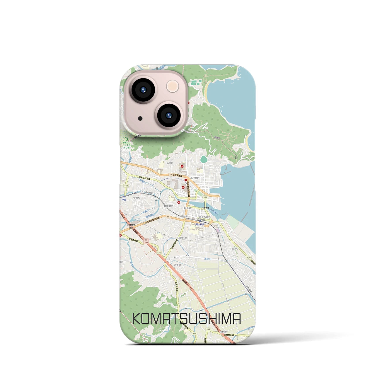 【小松島(徳島県)】地図柄iPhoneケース(バックカバータイプ)