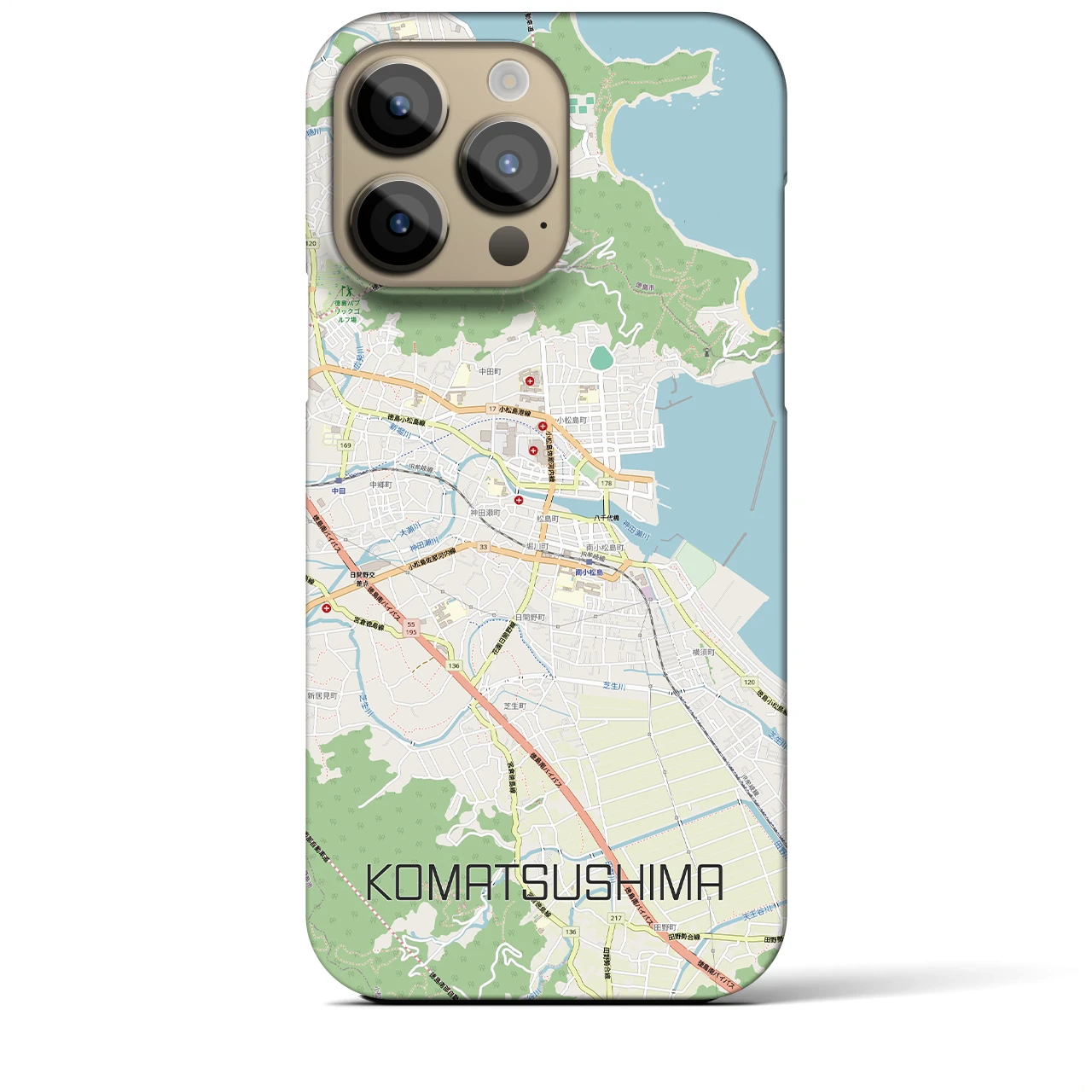 【小松島(徳島県)】地図柄iPhoneケース(バックカバータイプ)