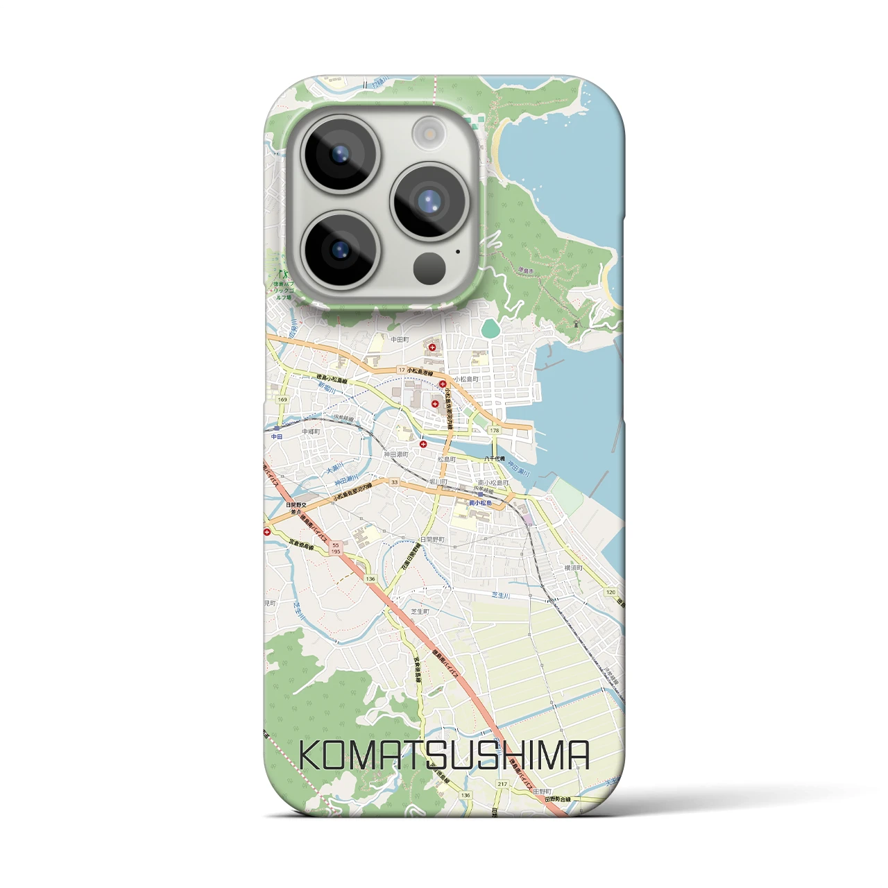【小松島(徳島県)】地図柄iPhoneケース(バックカバータイプ)