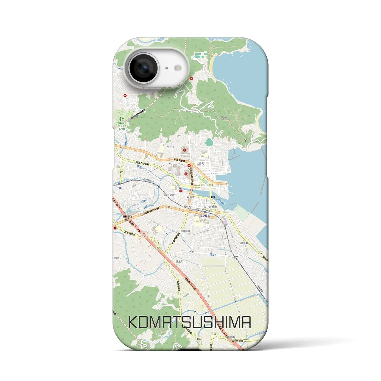 【小松島(徳島県)】地図柄iPhoneケース(バックカバータイプ)