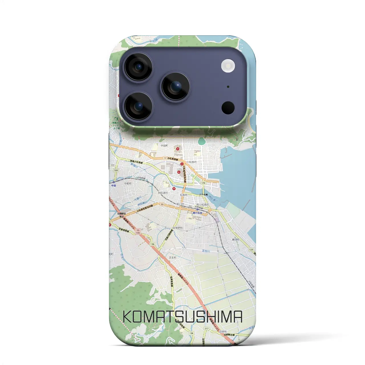 【小松島(徳島県)】地図柄iPhoneケース(バックカバータイプ)