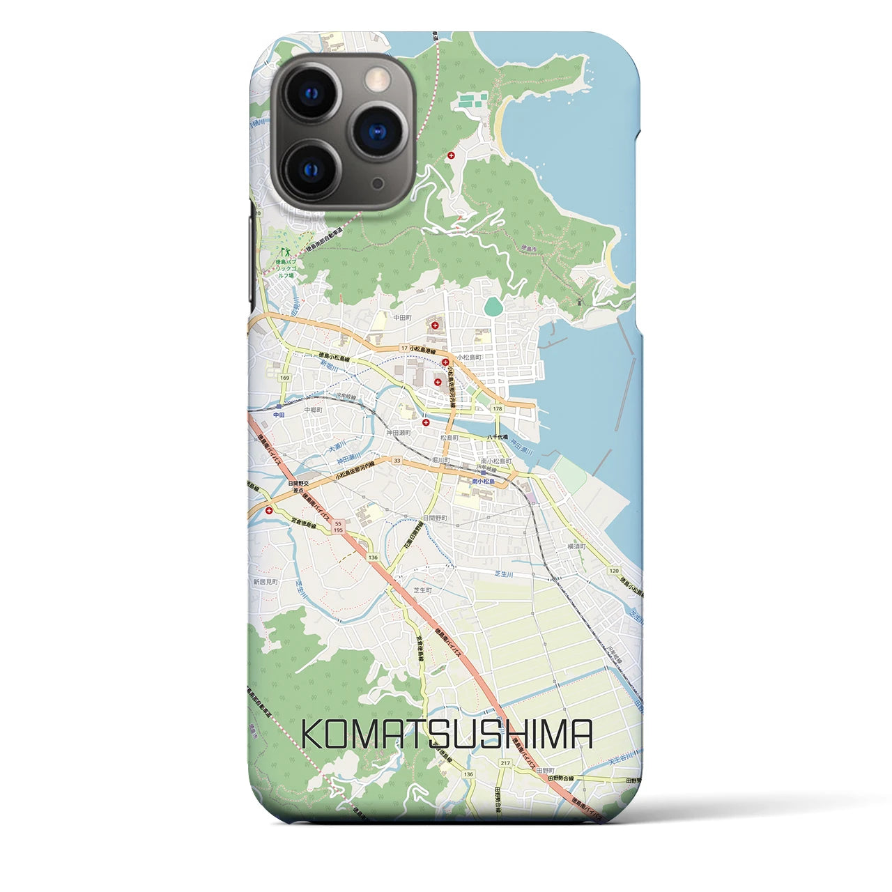 【小松島(徳島県)】地図柄iPhoneケース(バックカバータイプ)