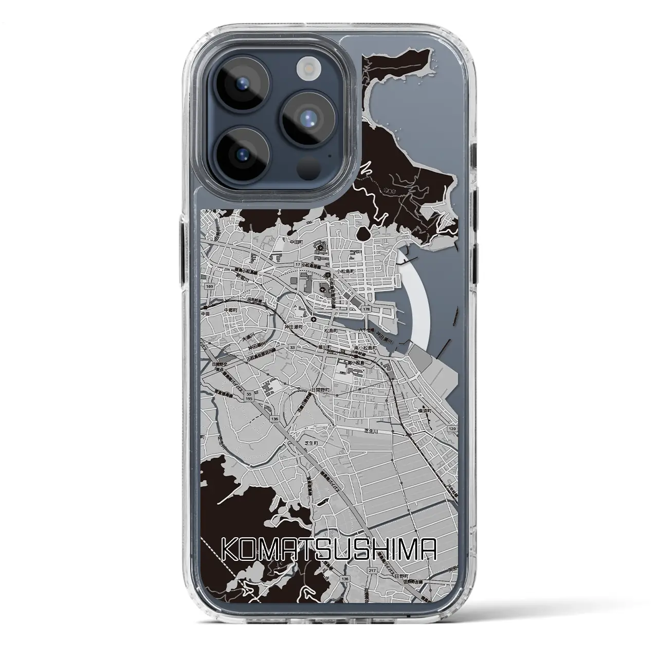 【小松島(徳島県)】地図柄iPhoneケース(MagSafeタイプ)