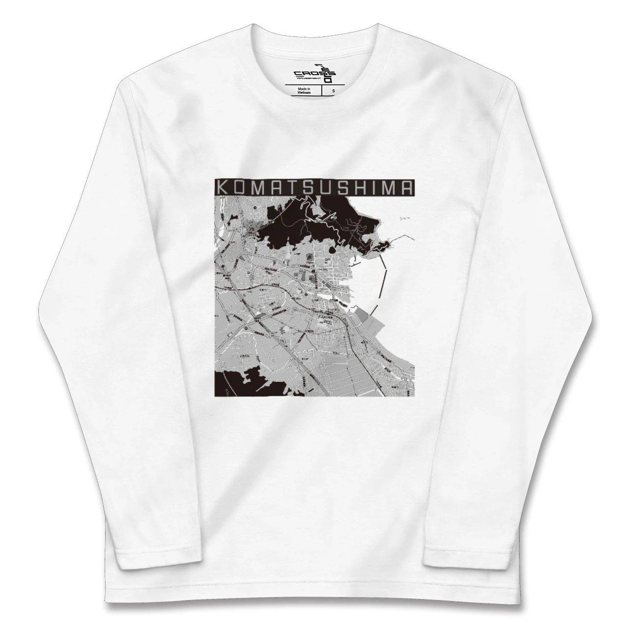 【小松島(徳島県)】地図柄ロングスリーブTシャツ