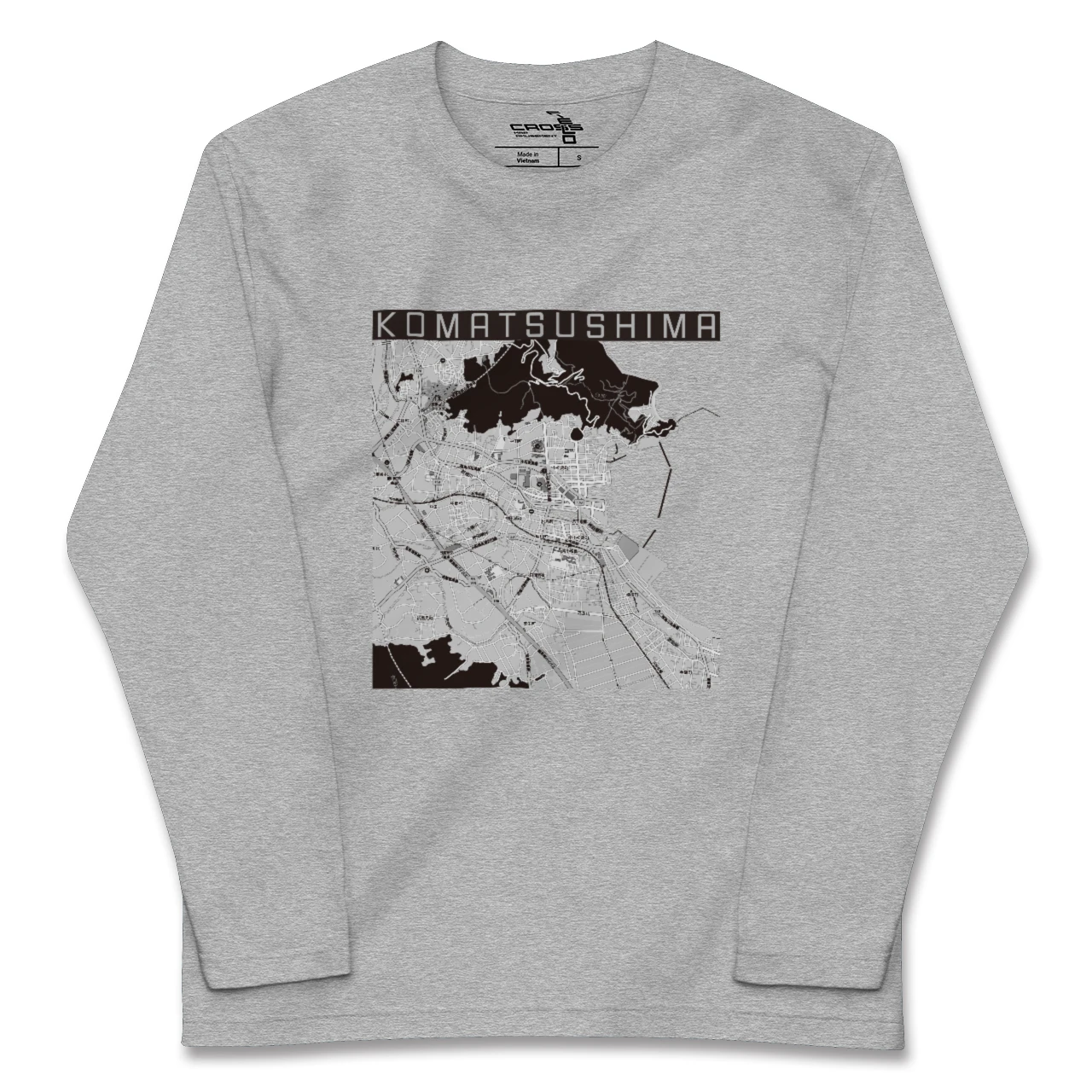 【小松島(徳島県)】地図柄ロングスリーブTシャツ
