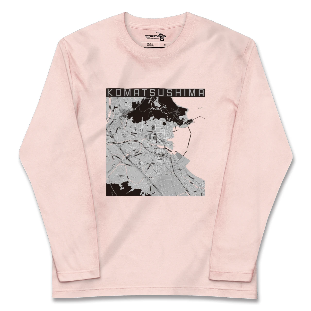 【小松島(徳島県)】地図柄ロングスリーブTシャツ