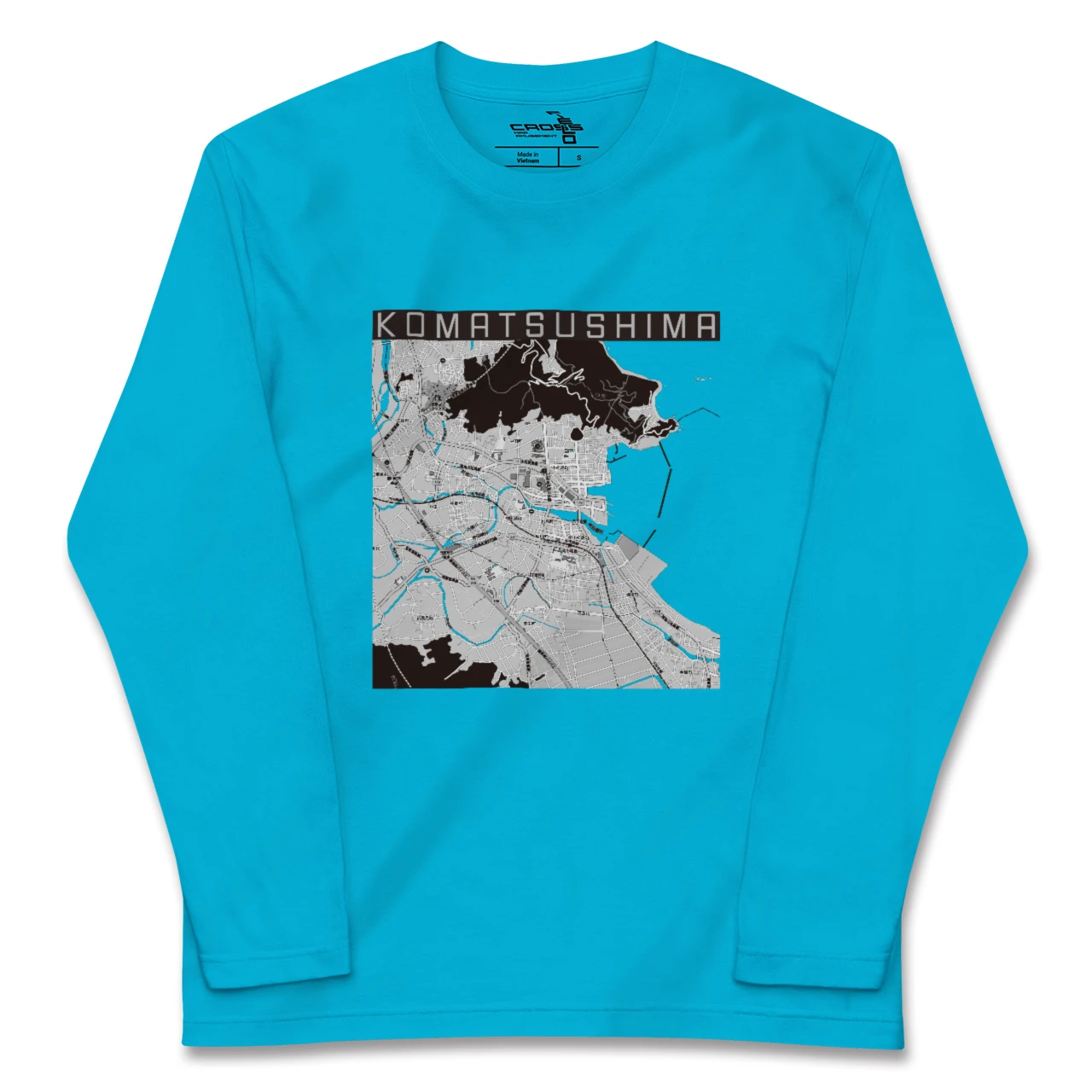 【小松島(徳島県)】地図柄ロングスリーブTシャツ