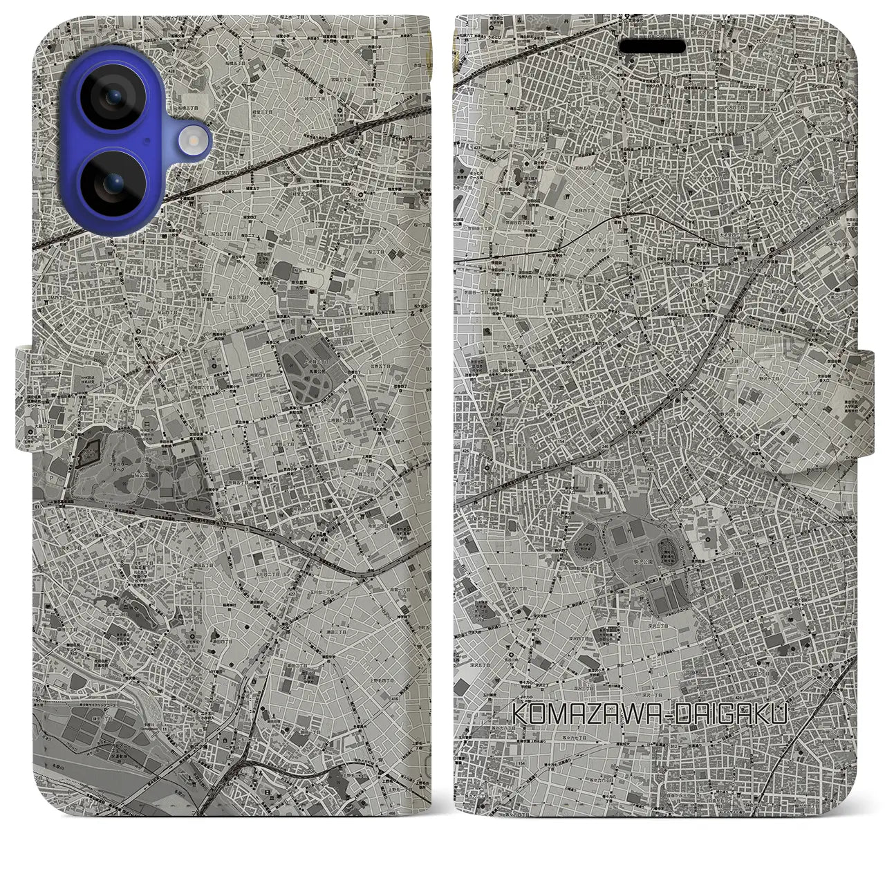 【駒沢大学(東京都)】地図柄iPhoneケース(手帳タイプ)