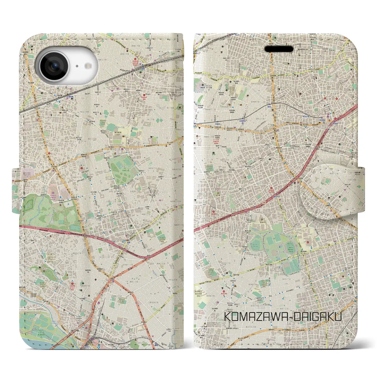【駒沢大学(東京都)】地図柄iPhoneケース(手帳タイプ)