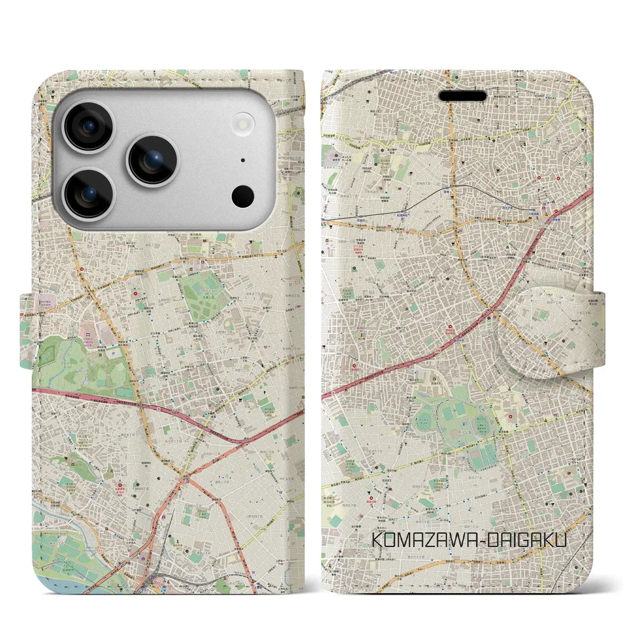 【駒沢大学(東京都)】地図柄iPhoneケース(手帳タイプ)