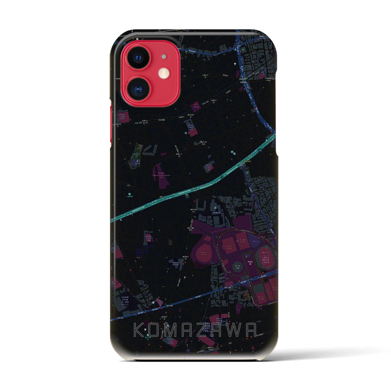 【駒沢(東京都)】地図柄iPhoneケース(バックカバータイプ)