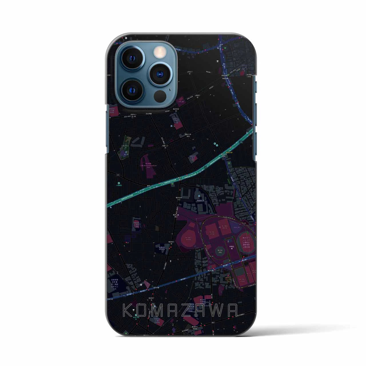 【駒沢(東京都)】地図柄iPhoneケース(バックカバータイプ)