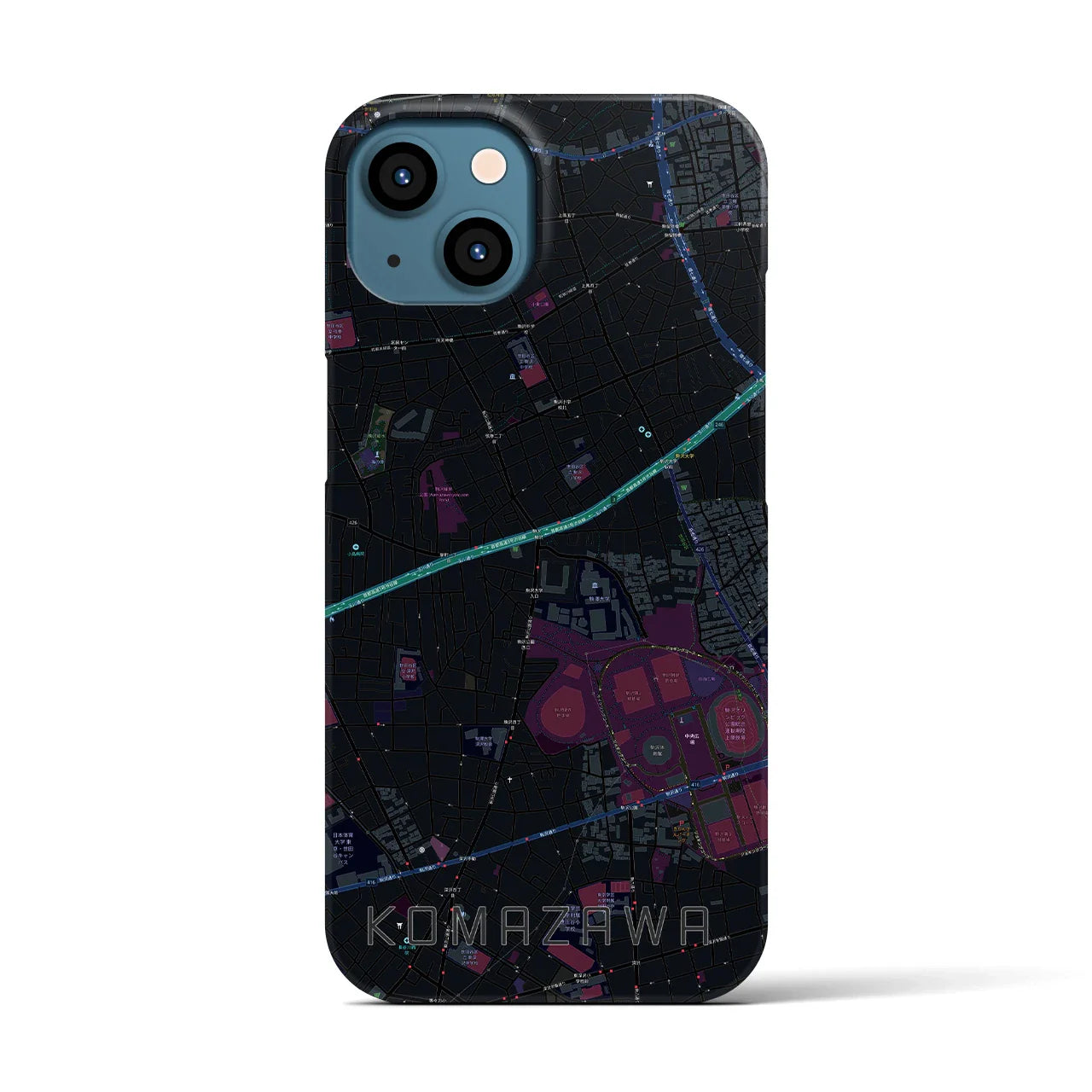 【駒沢(東京都)】地図柄iPhoneケース(バックカバータイプ)