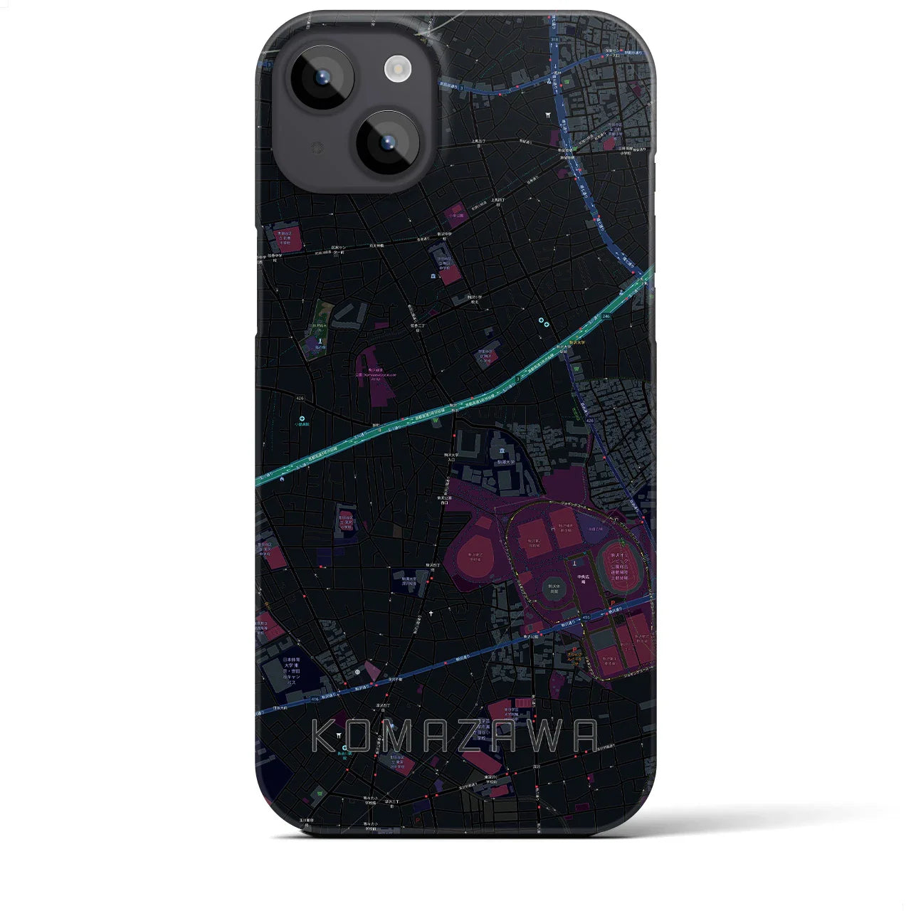 【駒沢(東京都)】地図柄iPhoneケース(バックカバータイプ)