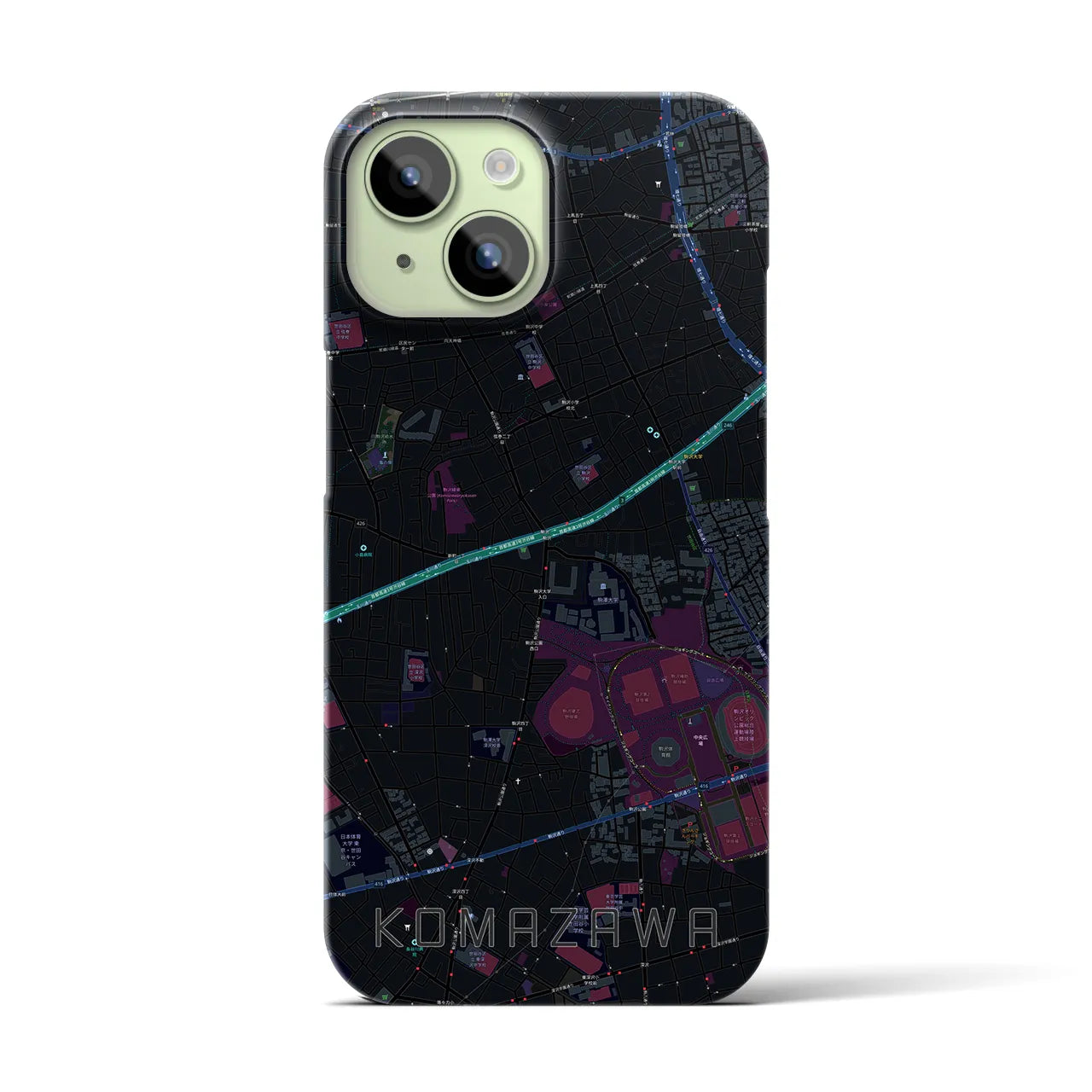 【駒沢(東京都)】地図柄iPhoneケース(バックカバータイプ)